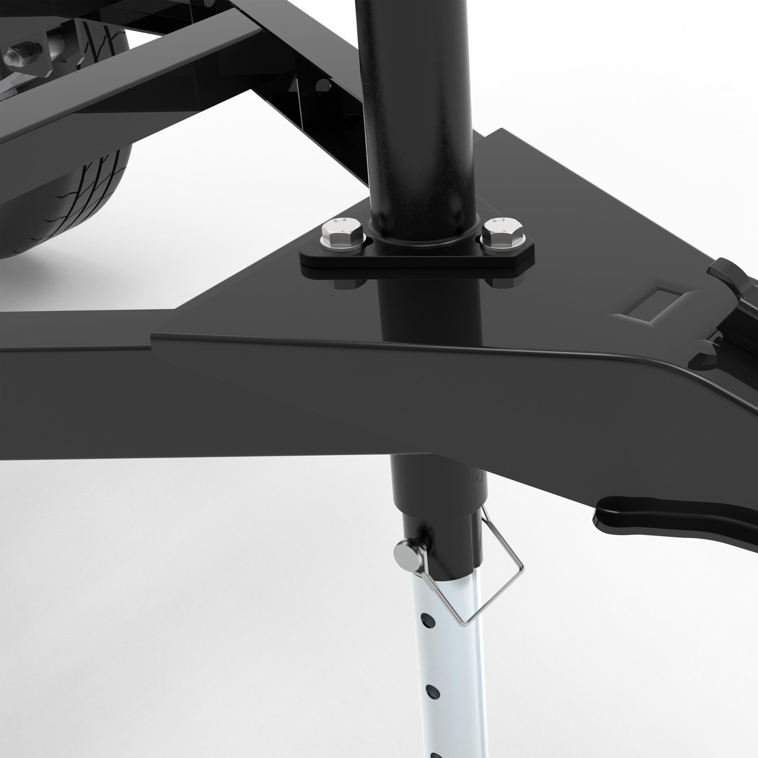 TOWKING A Frame Trailer Jack with Drop Leg, 15" Vertical Travel, 2000 lbs, for RV, Trailer and More, Black