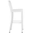 thumbnail image 3 of 30'' High White Metal Indoor-Outdoor Barstool with Vertical Slat Back, 3 of 9