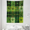 thumbnail image 1 of Irish Tapestry, Patchwork Style St. Patrick's Day Themed Celtic Quilt Cultural Checkered with Clovers, Wall Hanging for Bedroom Living Room Dorm Decor, 60W X 80L Inches, Multicolor, by Ambesonne, 1 of 2