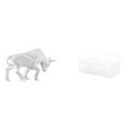 thumbnail image 1 of Escultura moderna de toro de resina, figura abstracta con estantes y cesta de almacenamiento de alambre metálico para entrada, mesa, escritorio, estan, 1 of 8
