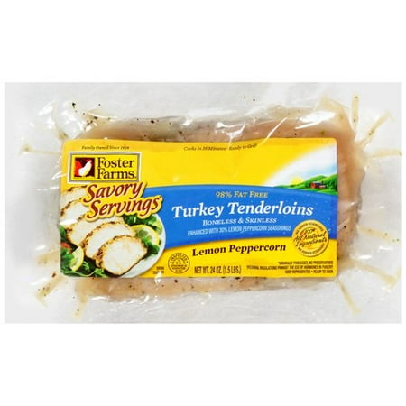 Foster Farms Tenderloins Boneless And Skinless Lemon Peppercorn Turkey, 24 oz