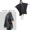 thumbnail image 5 of Poncho de Lluvia Negro de 2 Piezas, Poncho de Lluvia Impermeable, Capa de Lluvia con Capucha, para Senderismo, Camping, Viajes, Ciclismo (Negro), 5 of 5