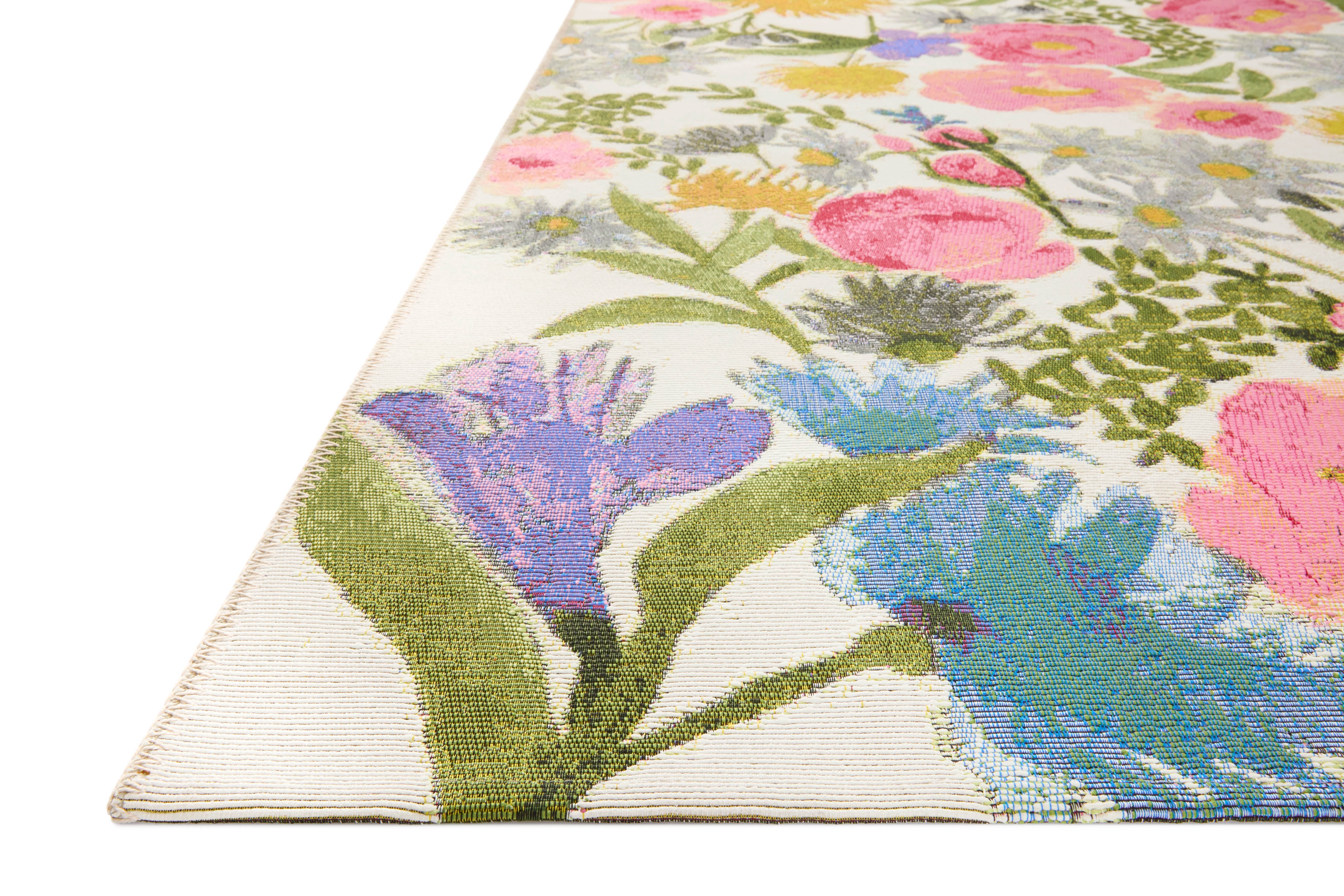 Loloi Botanical Ivory / Multi 3'-3" x 3'-3" Round Area Rug