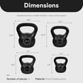 thumbnail image 4 of BalanceFrom Kettlebell Sets, 5, 10, 15, 20 lb Strength Training Home Gym Weights, Black, 4 of 6