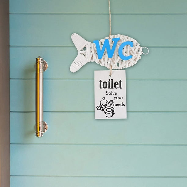 Pancarte Toilette WC Plaque Écriteau Porte Bois Chat Artisanat