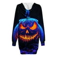 thumbnail image 5 of Halloween Dress for Women Skull Hoodie Dress Gothic Rose Print Costume Spooky Pullover Tunic Outfit, 5 of 6