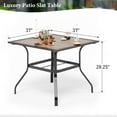 thumbnail image 2 of SUMMIT LIVING 5-Piece Outdoor Patio Dining Set, Square Wood-Look Patio Table and Swivel Textilene Chairs, Patio Sets for 4 People, Grayish-brown, 2 of 16
