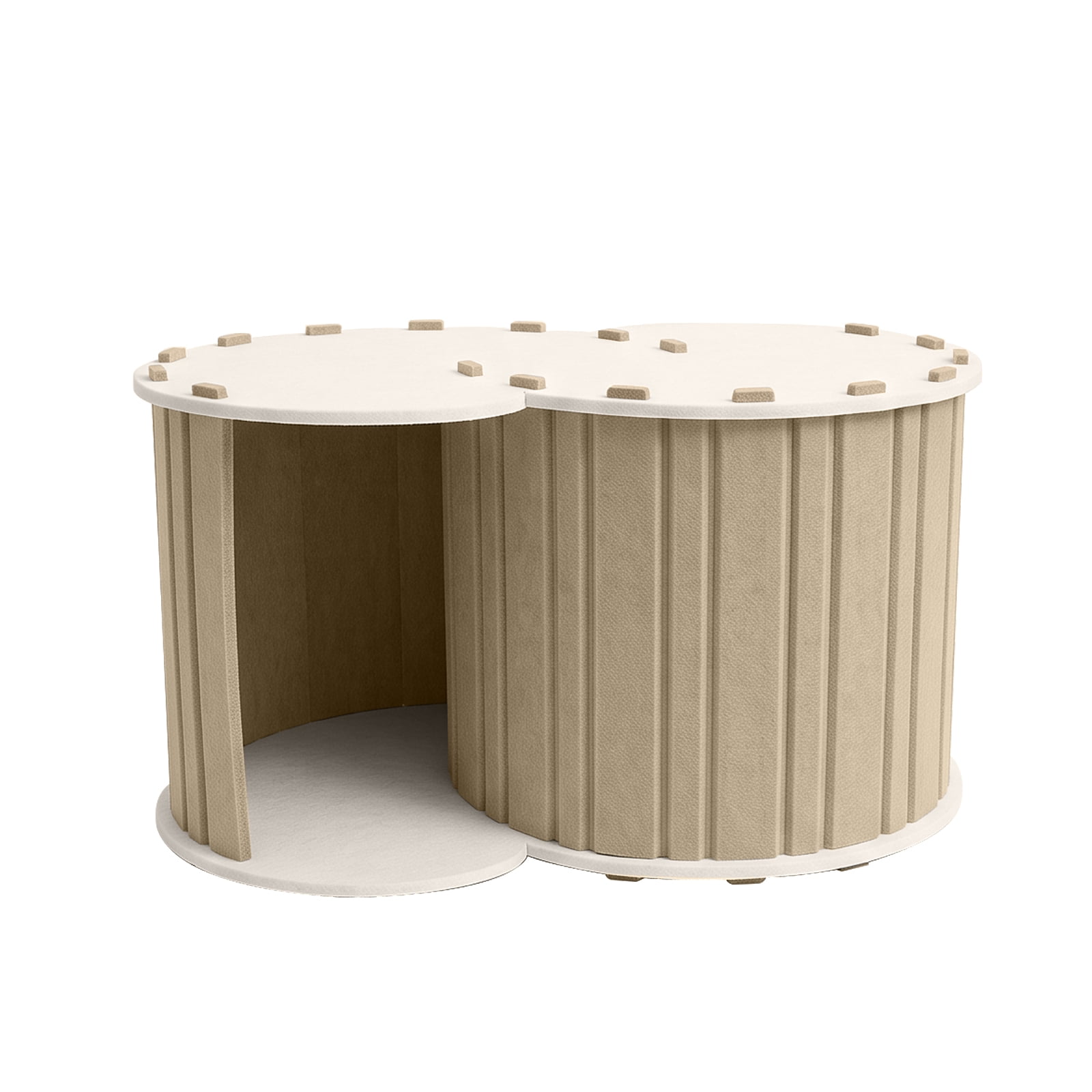 Cat Tunnel Bed Pet House, Multi‑Functional Security Senses Cat Tunnel, Educational Interactive Toy for Playing & Resting, Foldable Pet Hideaway Tunnel for Small Animals, Light Brown 58*40*30cm