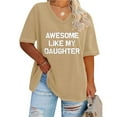 thumbnail image 2 of Camisetas de Verano de las Mujeres de Manga Corta con Cuello en V de Gran Tamaño Camiseta Deportiva Sólida, Base Cómoda Casual, 2 of 4