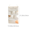 thumbnail image 3 of SLYNSHome 5 Pocket Wall Hanging Organizer,Khaki Fabric Foldable Wall Mount Storage Bag For Bedroom, Bathroom, Kitchen And Door Sundry Storage, 3 of 8