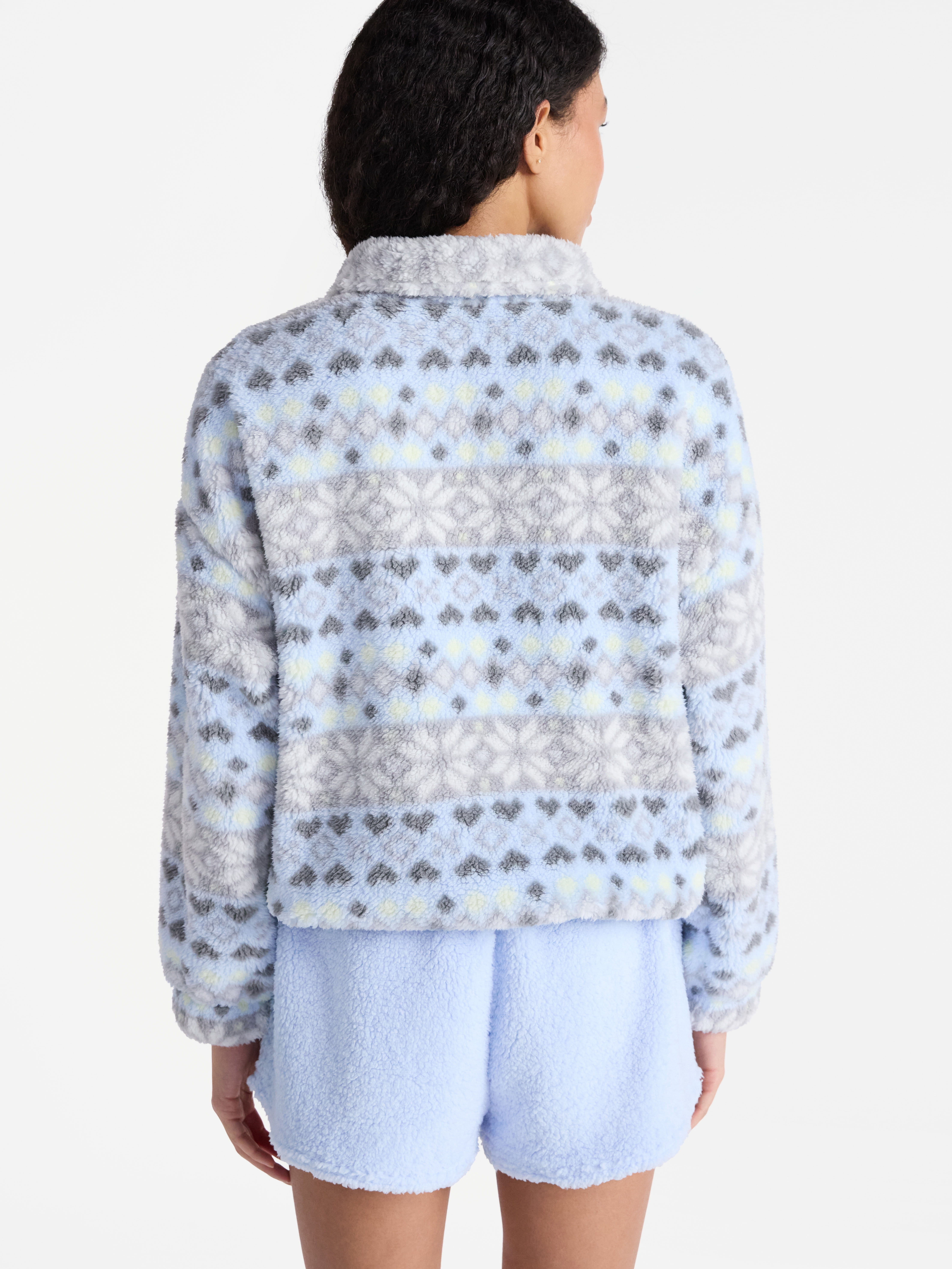 No Boundaries Plush Half-Zip Pullover, Women's and Plus Sizes XXS-XXL