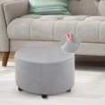 thumbnail image 1 of Elodie Foot Stool Cover Foot Stool Slipcover for Living Room High Stretch Polyester Soft Furniture Protector Washable Footrest Cover Light Gray, 1 of 8