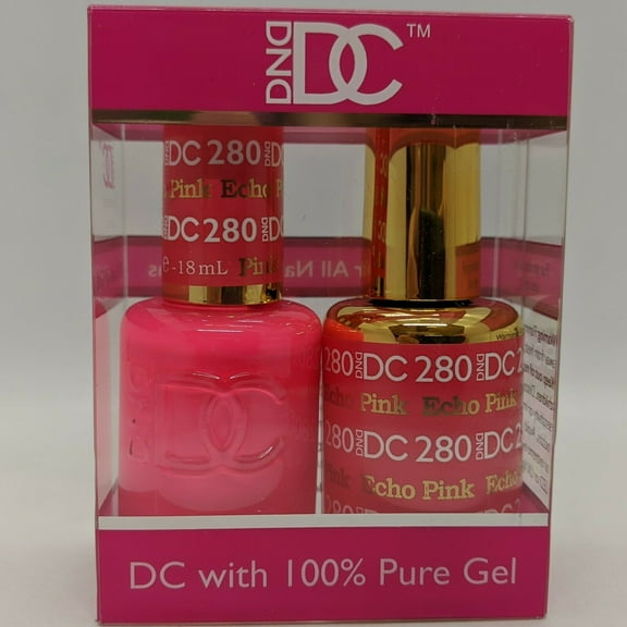 DND - DC Duo Soak off Gel & Matching nail polish, #280 - Echo Pink