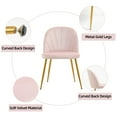thumbnail image 6 of Newnno Velvet Modern Dining Chairs Set of 4, Upholstered Armless Accent Side Chair with Metal Legs for Kitchen Dining Room, Pink, 6 of 6