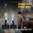 thumbnail image 3 of Scienceny 2 piezas de luces LED para coche Universal 6000K 8000LM 120W faro externo lámparas de disipación de calor accesorios de conducción nocturna Bombillas para automóviles Scienceny VI016260-01B, 3 of 6
