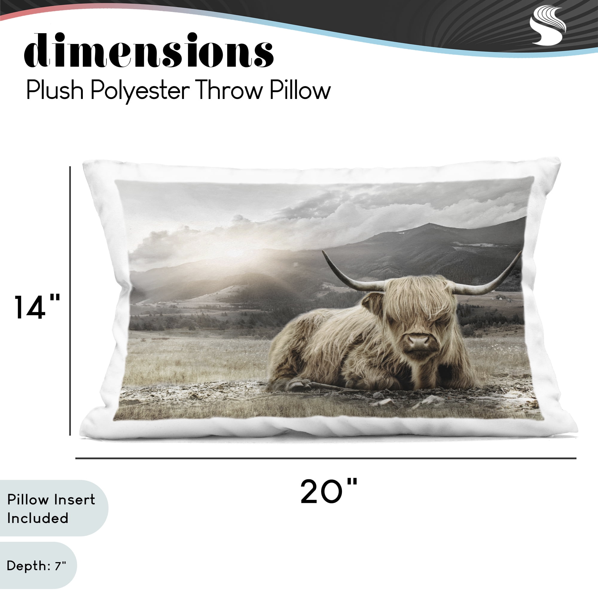Stupell Industries Cattle Resting in Morning Sun Decorative Printed Throw Pillow, design by CAD Designs, 14 x 7 x 20