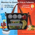 thumbnail image 3 of Gran Capacidad Bolsa del Almuerzo, Bolsas Térmicas para Hombres y Mujeres Reutilizable, con Correa, Tenedor, Cuchara, Cristales Hielo, Forro a Prueba de Fugas, para Picnic, Trabajo, Camping, 3 of 4