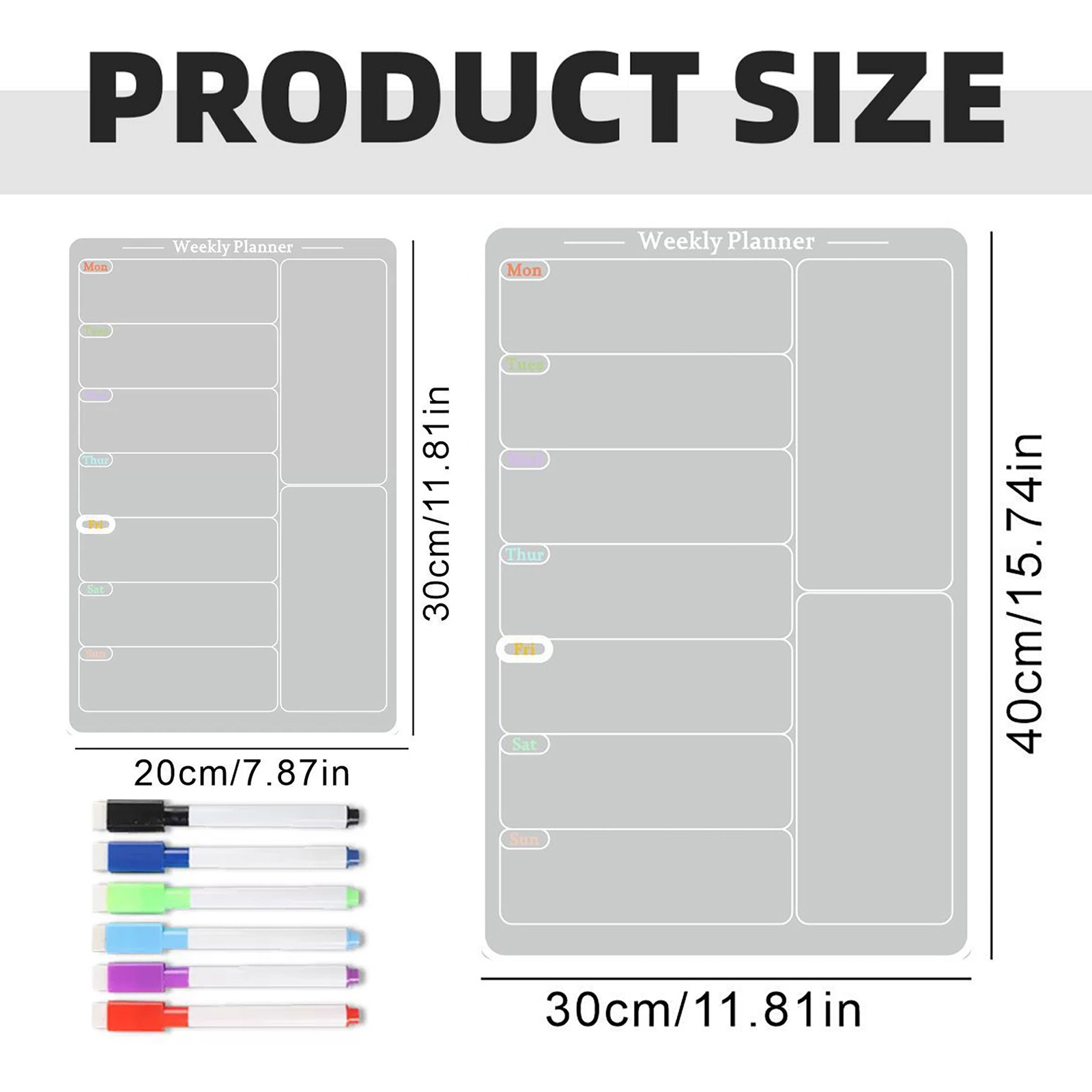 RUIG Acrylic Meal Planner Board for Kitchen Fridge - Weekly Calendar Planning Noteboard with Markers for Grocery List, Chore Chart & To-Do Organization