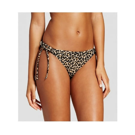 Leopard Side Tie Bottom - Xhilaration Women's String Bikini Bottom, Leopard Print, Small