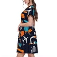 thumbnail image 2 of Goofa Creative Transport Pattern Women Summer Short Sleeve Midi Dress with Pockets Casual Aline Flowy Tshirt Dress Vocation Beach Sundress, 2 of 6