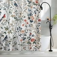 thumbnail image 2 of Spring Flowers Bird Fabric Shower Curtain Leaves Plant Washable Shower Curtains for Bathroom, Waterproof Bath Curtain with Hooks Home Decor 72x72in, 2 of 8