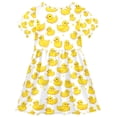 thumbnail image 2 of FORMRS Girls Short Sleeve Dress Summer Casual Round Neck A-line Beach Sundress, Sizes 2T-8T, Yellow Rubber Ducks, 2 of 8