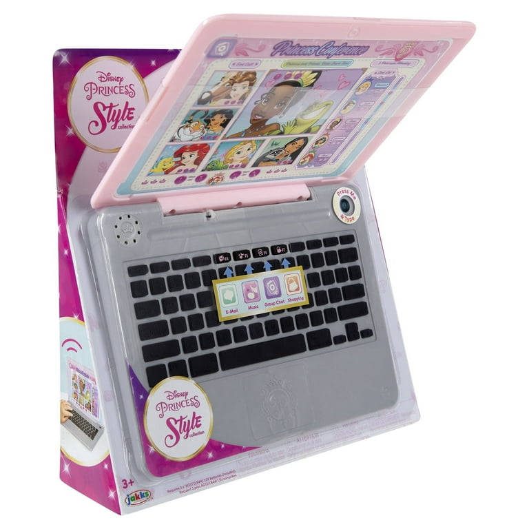 Disney Princess Style Collection Pink Pretend Laptop with Disney Princess Style Collection Pink Pretend Laptop with