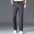 thumbnail image 2 of Blekii Men's Stretch Dress Pants, Loose Straight Leg Casual Trousers for Office, Breathable Summer Business Pants, Elastic Waist for Comfort, Smart Casual Bottoms for Work Or Formal, 2 of 9