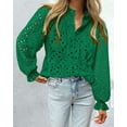 thumbnail image 3 of Blusa PRETTYGARDEN para Mujer con Escote en V y Encaje Calado XXL, 3 of 7