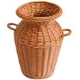 thumbnail image 1 of Jarrón de mimbre, cesta de flores de ratán, arreglo de flores antiguo largo para decoración del hogar de boda (marrón claro) Zhivalor ZJWJ479, 1 of 4