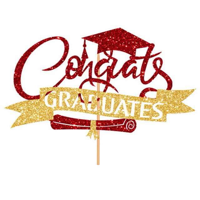 Visland Congratulations 2024 Graduation Cake Topper Graduation Season Birthday Cake Insert Congrats Grad Party Decor Supplies
