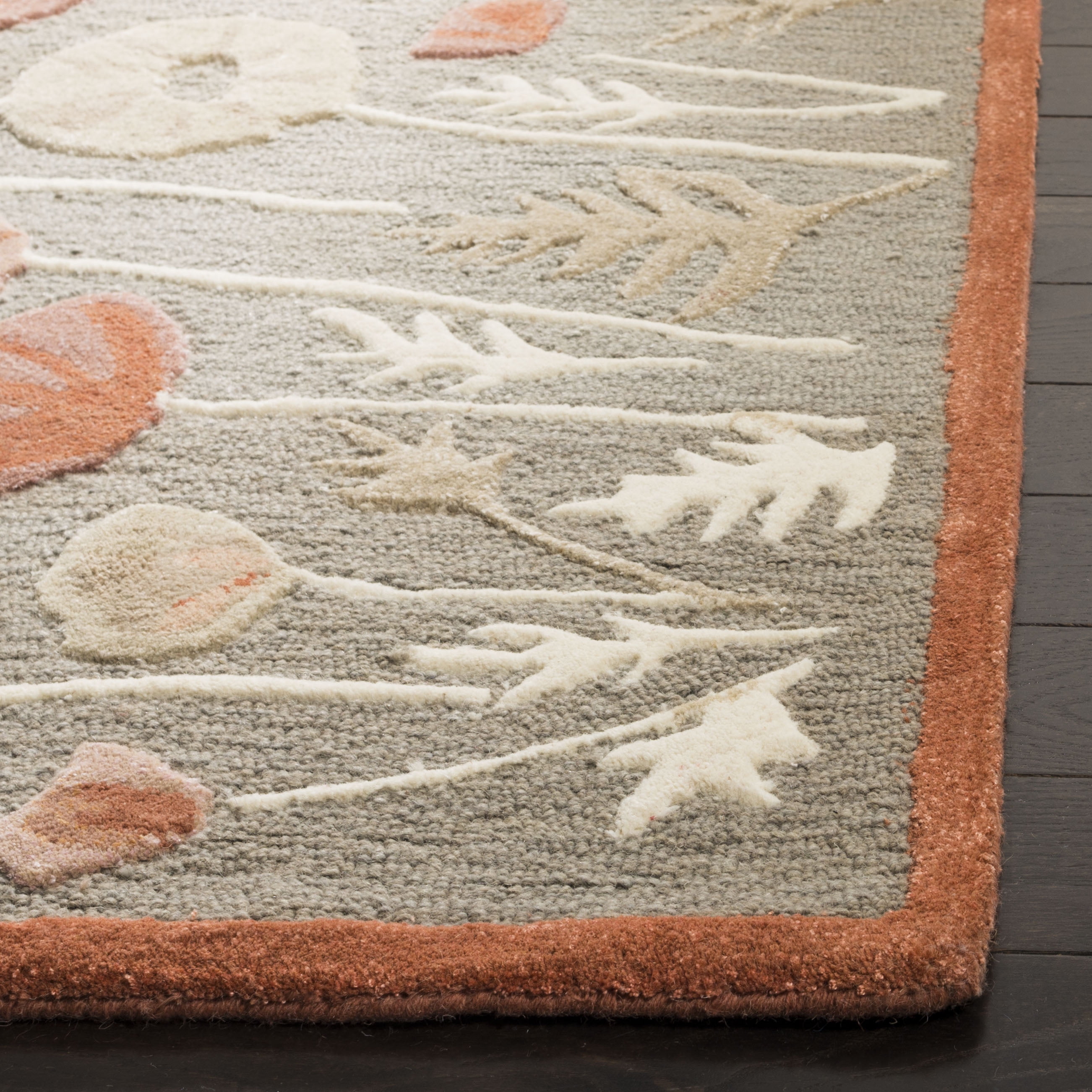 SAFAVIEH Martha Stewart Poppy Glossary Floral Area Rug, Cayenne Red, 9'6" x 13'6"