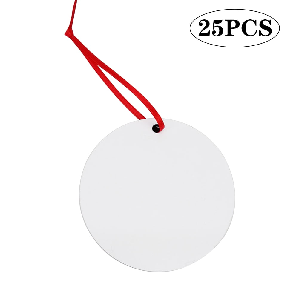 50/100Pc Sublimation Circle Christmas Decoration 3" Blank Ceramic Hanging CIRCLE 