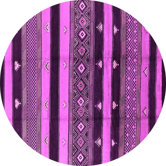 Ahgly Company Indoor Round Solid Pink Modern Area Rugs, 8' Round