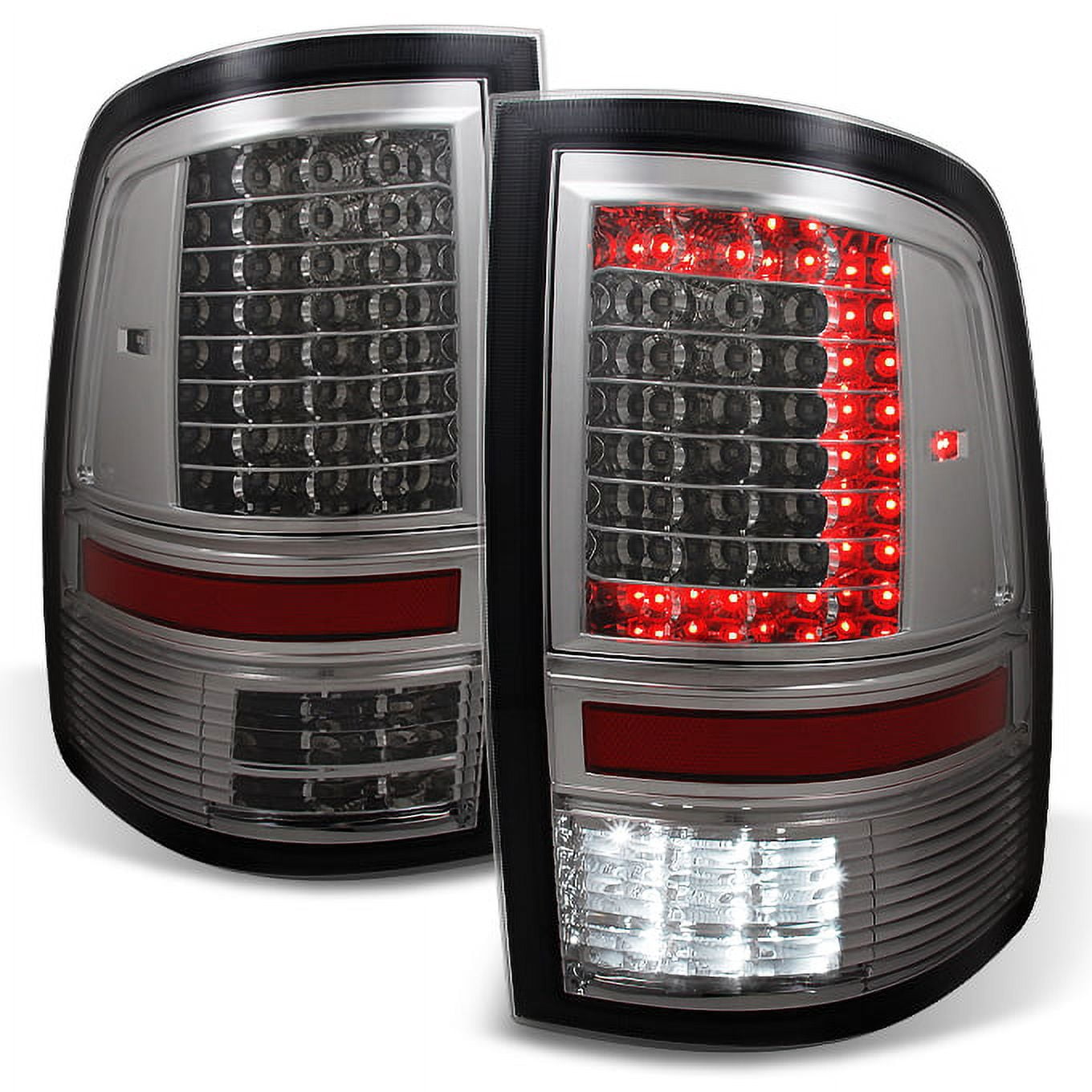 AKKON - For 09-18 DODGE RAM 1500 | 10-18 2500 / 3500 C-Shaped Smoked LED Tail Lights Left + Right Side Replacement Pair Set