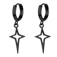thumbnail image 1 of Hoop Huggie Earrings Star Cross Dangle Drop Womens Jewelry Fashion Gift, 1 of 9