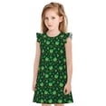 thumbnail image 1 of Fotbe Happy St. Patrick's Day Vestido de Dormir para Niñas de 3 a 10 Años, Mangas Cortas, Estilo Princesa, Pijama Camisón con Mangas Voladas-Large, 1 of 6