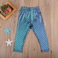 thumbnail image 4 of Inevnen Baby Girls Mermaid Fish Scale Stretch Leggings Pants Tights Kids Shiny Leggings, 4 of 6