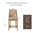 thumbnail image 5 of Open Box Maven Lane Stool, Weathered Oak Finish, Avanti Bone Vegan Leather, 5 of 6