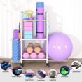 thumbnail image 3 of Home Gym Storage Rack Exercise Equipment Storage Organizer for Yoga Mat Dumbbells Kettlebells Foam Roller Yoga Strap & Resistance Bands, Ideal Yoga Mat Holder & Workout Equipment Organizer, 3 of 14