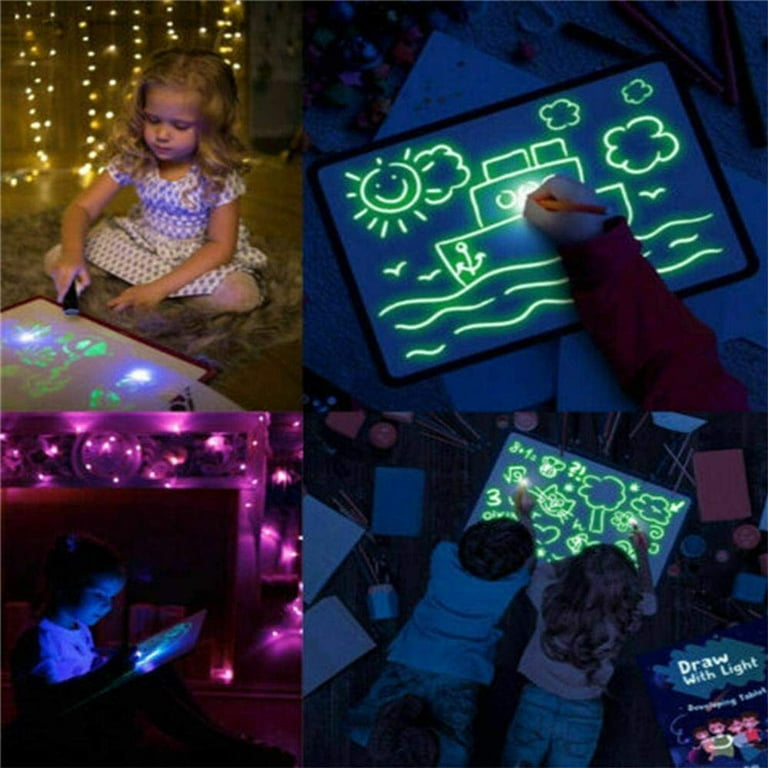Tarmeek Fun Magnetic Drawing Board Glow in Dark with Light - Drawing Tablet  LCD Writing Tablet for Kids Drawing Pad and Best Gift for Kids and Toddler