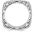 thumbnail image 3 of Sterling Silver Polished Rhodium-Plate Square Ring, 3 of 7