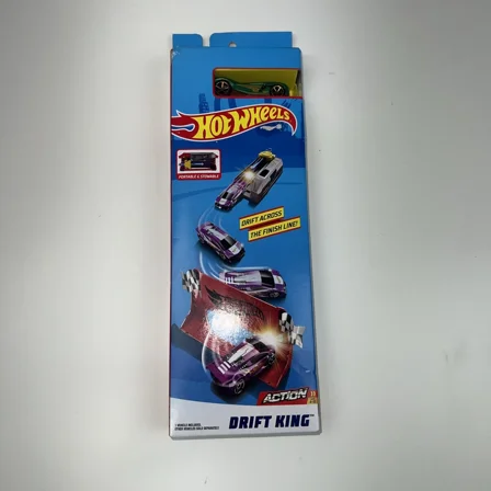 Hot Wheels Drift Across The Finish Line Track Set 1 Car Adjustable Launcher