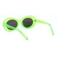 thumbnail image 4 of Womens Color Mirror Mod Thick Plastic Oval Round Designer Sunglasses Dark Green Teal Mirror, 4 of 4