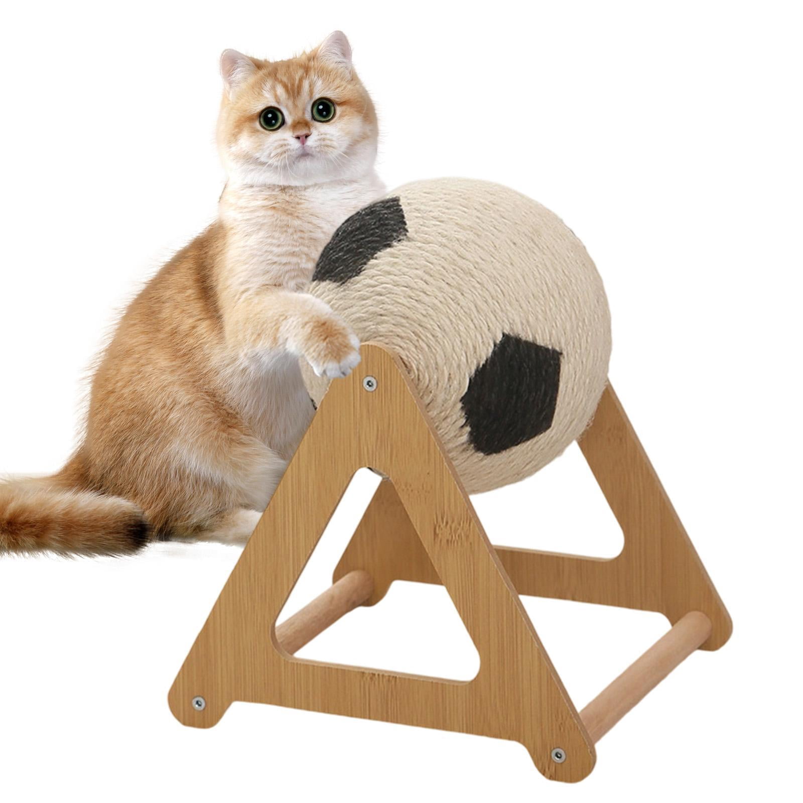 1 Piece Football Design Cat Scratcher Toy Sisal Ball for Indoor Cats Kittens Play Exercise