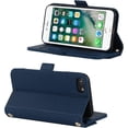 thumbnail image 5 of Crossbody Wallet for iPhone SE 3rd 2022/SE 2nd 2022/iPhone 7/8 Case with Adjustable Lanyard Strap Credit Card Holder 4.7",PU Leather Purse Kickstand Make Up Mirror Case for Women Girl,Blue, 5 of 14