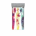 thumbnail image 2 of Tropical Bedding Set with Sheet & Covers, Palm Trees Birds Seagulls Pattern Silhouette Surfboards Seascape, Printed Bedroom Decor 2 Shams, 4 Sizes, Pale Yellow Fuchsia, by Ambesonne, 2 of 3