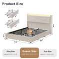 thumbnail image 3 of GUNAITO Queen Size Bed Frame with 4 Storage Drawers, Upholstered LED Bed with USB Ports, Modern Bed with Headboard Noise Free Platform Bed with Metal Frame, Beige, 3 of 9
