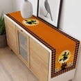 thumbnail image 4 of Halloween Table Runner - 70 Inch Long, Kitchen Dining Table Runner Dresser Scarves, Riding Witch Cat Orange Plaid Pumpkin Farmhouse Decor for Coffee Tables Wedding Party Banquet, 4 of 8