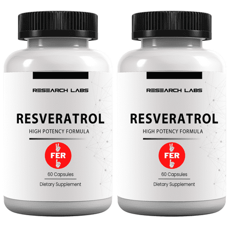 Research Labs High Potency Micronized Resveratrol Supplement. 2 For 1 Ad.  Potent Antioxidants Supplement, Trans Resveratrol for Heart Health, Promotes Anti Aging & Cognitive Support